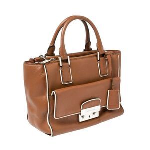 MICHAEL KORS Audrey Brown Leather Satchel